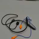 HomeSpot Noise Reduction Wireless Neckband Headphones with Qualcomm aptX HD, 27dB NRR, CVC Noise Cancelling Mic & Controls and 20H Playtime for Work Safety OSHA Compliant - Blue Wire Orange Earbuds