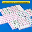Pink Mahjong Tile Set with 4PCS Mahjong Racks with Pushers