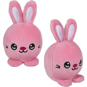 3" Tumble Tykes Round Animal Plush Tossing Toy That Lands Upright, 2 Count - Penguin, Tiger, Giraffe, Cat, Dog, Bunny, Elephant, or Panda (Bunny)