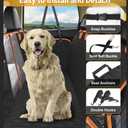 Dog Car Seat Cover, 600D Heavy Durable Dog Seat Cover for Back Seat, 100% Waterproof Scratch Proof Nonslip Dog Hammock for Car with Side Flap, Pet Seat Covers with SeatBelt for Cars Sedan SUV Trucks, Orange Black