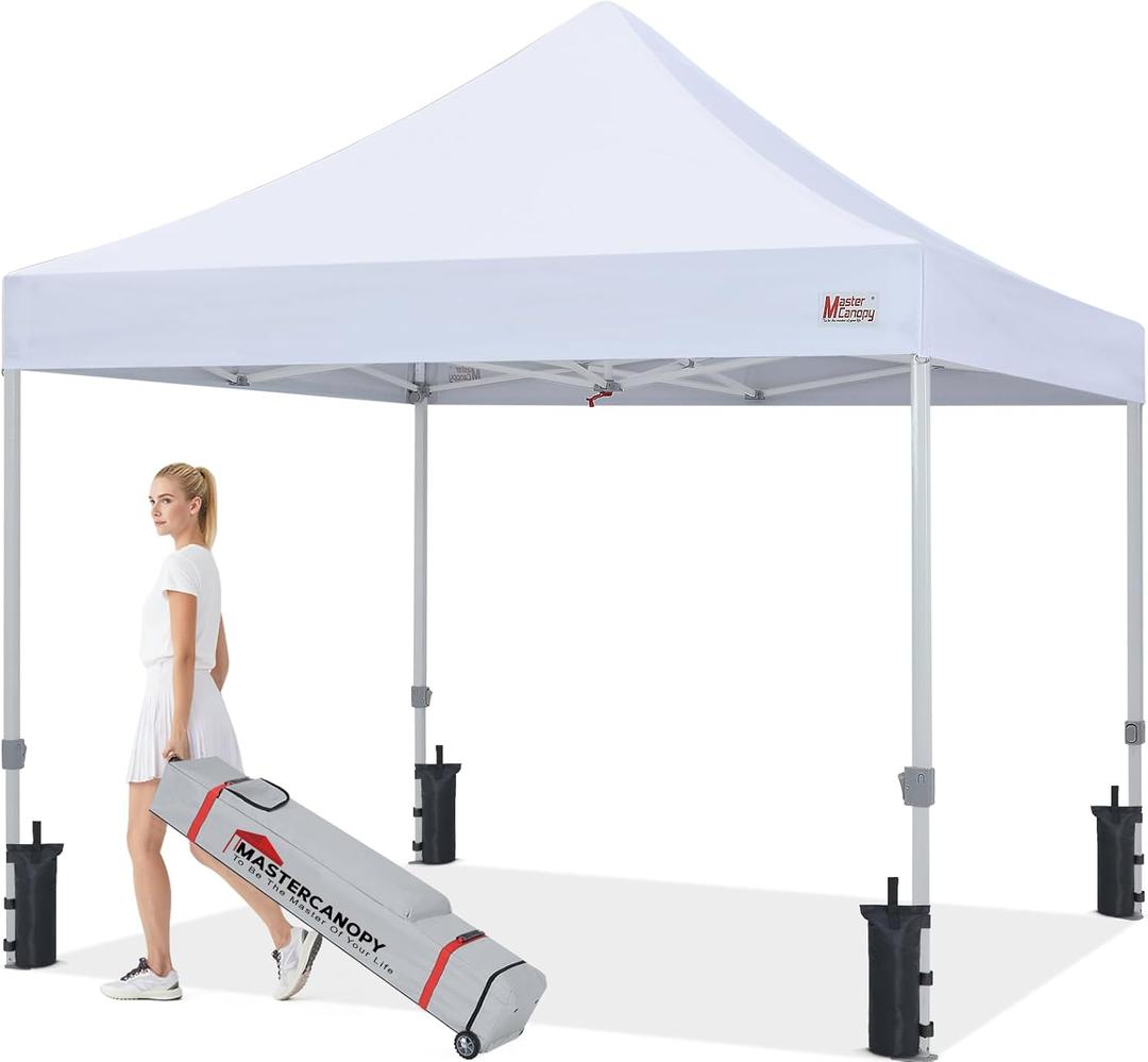 MASTERCANOPY Pop Up Canopy Tent Commercial Grade 10'x10' Instant Shelter (White)
