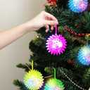 Civaner 8 Pcs Light up Ball LED Spiky Bouncy Balls Bulk Rubber Fidget Sensory Toy Glow in The Dark Light up Party Favors