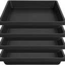 Feyvdzv 4 Pack Square Plant Saucer 18 Inch, Extra-Deep Large Saucers for Potted Plants, Plastic Plant Trays for Indoors No Holes, Plant Water Catcher Tray, Flower Pot Drip Trays Plant Plate