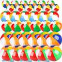 Aodaer 36 Pack Inflatable Beach Balls Rainbow Swimming Pool Balls 5 9 12 Inches Beach Pool Party Favors for Kids and Adults Summer Water Games Toys and Party Supplies, Rainbow 