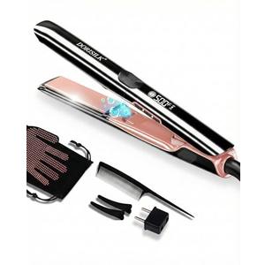 DORISILK 500 Degree High Temp Professional Hair Straightener，30s Fast Heating Ceramic Flat Iron ，2 in 1 Hair Straightener and Curler，Plasma Flat Iron Get Frizz-Free ，Dual Voltage for Travel Using