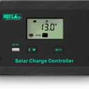HQST 30A 12V/24V PWM Flush Mount Solar Charge Controller Solar Regulator Negative Ground with Back lit Display for Lithium, Sealed, Gel, Flooded Batteries, Black