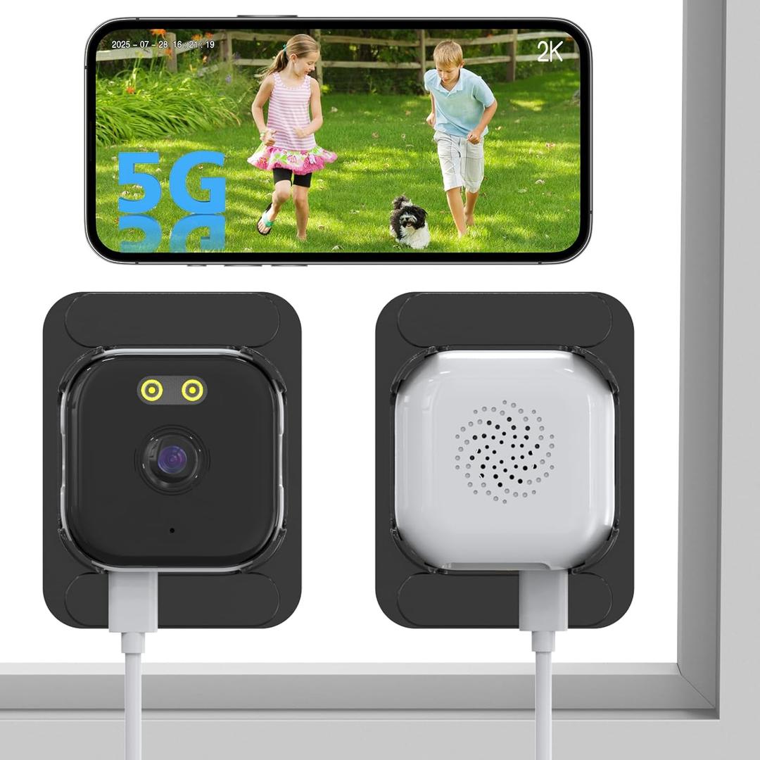 ANYQOO 3MP 2K Window Camera, Indoor/Outdoor Security 2.4GHz & 5GHz WiFi Camera for Home Security, ChroMax AI Color Night Vision, Person/Motion Detection, 24/7 Recording, Easy Install 2Pack