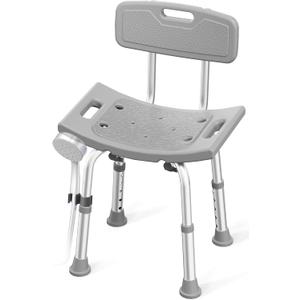 Shower Chair for Inside Shower with Removable Back, FSA/HSA Eligible 400 lbs Heavy Duty Bath Seat for Bathtub, Safety Bath Stool for Seniors and Disabled