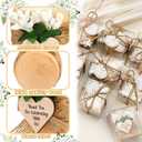 MTLEE 16 Pack Wooden Tealight Candle Holders Kit Guest Gifts for Wedding Baby Shower The First Communion Baptism Christening Housewarming Party Handmade Thank You Candle with Card Box Rope (Classic)
