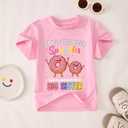 Ritatte Big Sister Shirts for Girls Toddler Kids Big Sister Announcement T-Shirt Cute Donut Sprinkles Graphic Summer Tees Pink,5-6t (120)