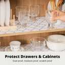 Drawer & Cabinet Liner - Non-Slip, Non-Adhesive Kitchen Drawer Mats, Waterproof, Reusable, Easy to Cut Shelf Paper for Dresser, Pantry, and Bathroom (12"W x 360"L, White Quatrefoil)