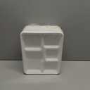 Qi Boo Compostable 5 Compartment Plates Disposable, 10.25 x 8.25 inch, [100Pack] Heavy Duty Paper Plates with dividers, Sturdy School Lunch Trays, White Large Paper Dinner Plates for Buffet Party