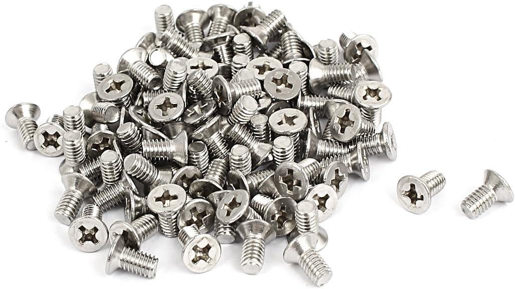 uxcell M4x8mm Countersunk Flat Head Phillips Screw Bolts 100pcs