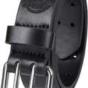 Dickies Boy's Leather Double Prong Belt (X-Large (34-36), Black)