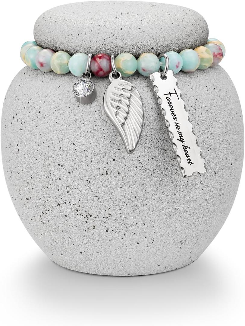 SOITIS Mini Urn for Human Ashes - 2.76 Inches Ceramic Urn for Ashes, Memorial Small Holder Decorative Urn, Cremation Funeral Urns for Women Men