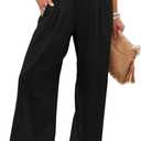 GEMLON Womens Wide Leg Pants High Waisted Palazzo Pants Lightweight Flowy Lounge Trousers Baggy Pants with Pockets (Large, Black)