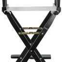 Casual Home 30" Director's Chair Black Frame-with White Canvas, Bar Height