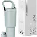 Simple Modern Trek Pivot | 30oz Flip Straw Tumbler with Handle | Water Bottle & Boot | Interchangeable Straw & Chug Lids | Insulated Stainless Steel Jug | Gym Sports Outdoors | Sea Glass Sage