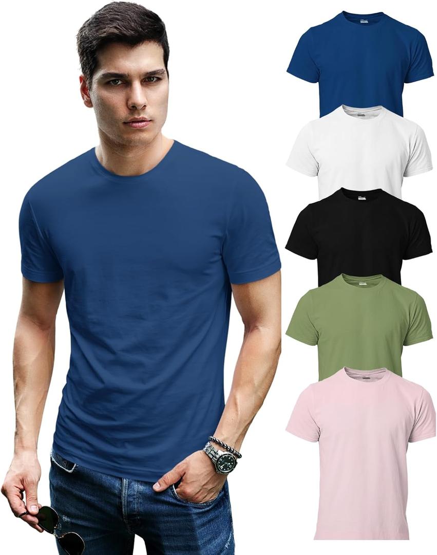 Men's Short Sleeve Crew Neck T-Shirt, S - 3XL with Modern Cut (S)