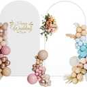 7.2FT Metal Wedding Arch Backdrop Stand with Arch Cover Spandex, Balloon Arched Frame Stand for Ceremony, Birthday Party Celebration,White