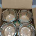 Anchor Hocking 2 Cup Glass Storage Containers with Lids, Set of 4 Glass Food Storage Containers with Mint SnugFit Lids (Mixed Blue)