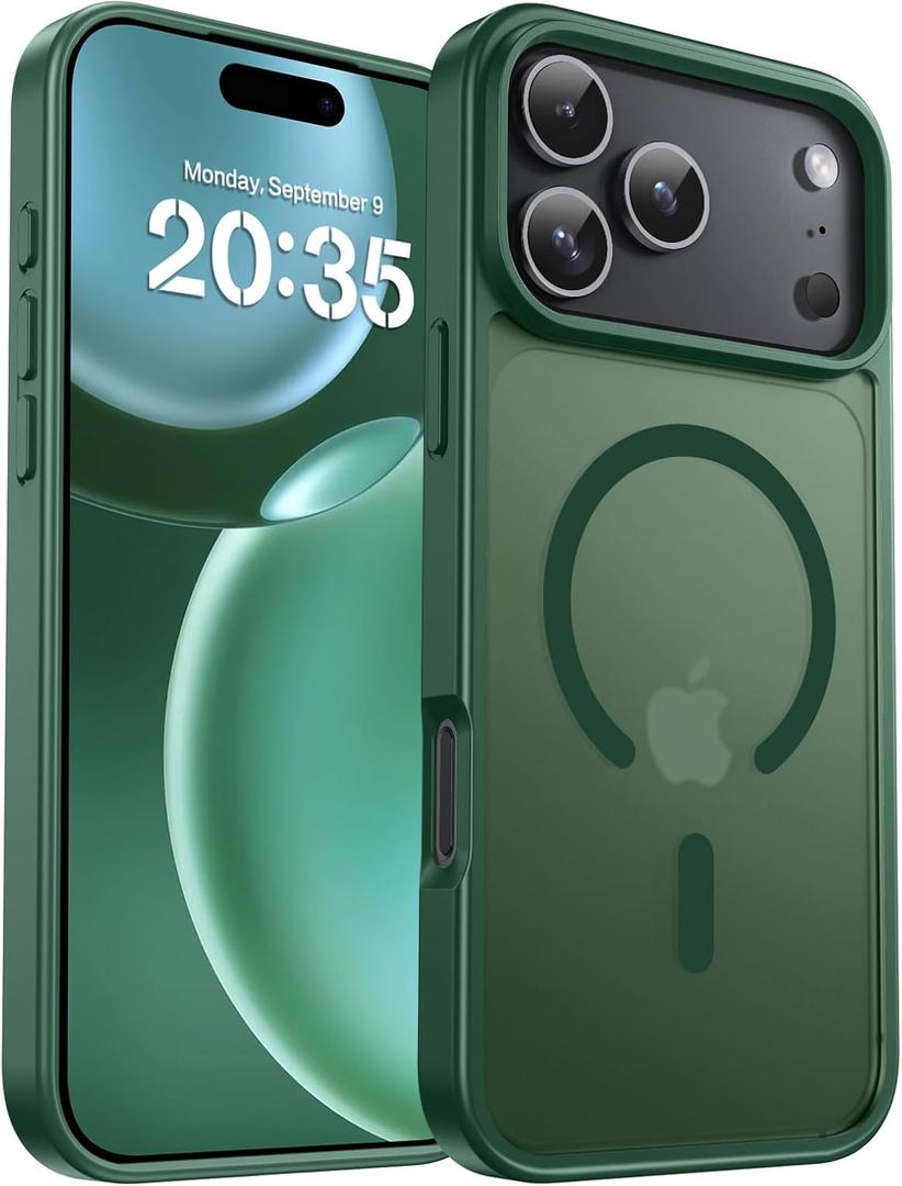 BENTOBEN Magnetic for iPhone 17 Pro Max Case 2025,[Compatible with MagSafe][Military-Grade Protection][Anti-Yellowing] Shockproof Protective Translucent Matte Cover for iPhone 17 Pro Max 6.9",Green
