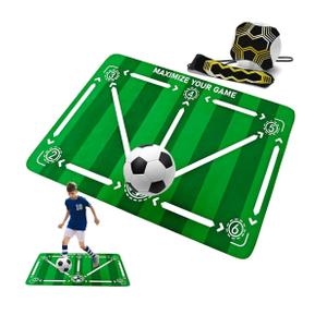 Soccer Training Mat with Adjustable Soccer Trainer - Non-Slip Soccer Training Equipment for Kids Youth to Boost Speed, Strength & Coordination | Soccer Trainer for Indoor/Outdoor Drills Soccer Training Mat with Adjustable Soccer Trainer - Non-Slip Soccer Training Equipment for Kids Youth to Boost Speed, Strength & Coordination | Soccer Trainer for Indoor/Outdoor Drills