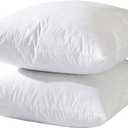 18x18 Decorative Throw Pillow Inserts-Down Feather Pillow Inserts-Square-Cotton Fabric-Set of 2-White.