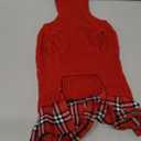 WOYYHO Small Dog Sweater Dress with Bowtie Dogs Clothes Sweater Pleated Skirt with Leash Hole Puppy Winter Outfit Dog Pullover Knitwear Puppy Sweaters for Chihuahua Yorkies Dachshund RED S