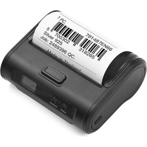 Walfront Thermal Receipt Printer 4in Wireless BT USB Connection POS Printer for Retail Market Delivery Tickets Fast Printing 203dpi Resolution