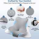 Ergonomic Memory Foam Reading Pillow - Wedge Back & Neck Support for Bed, Sofa & Floor - Relieves Acid Reflux, Back Pain & Arm Fatigue for Gamers, Readers & Nursing Moms (Washable Cover)