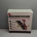 Dog Ramp for Bed BuddyRamp Wooden Adjustable Pet Ramp 32.7 x 15.7 x 19.7, Non-Slip Carpet Surface, Foldable & Portable, Ideal for Large, Medium and Small Dogs