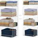 Yociyoga 4 Tier Stackable Closet Organizers and Storage Shelves, Foldable Closet Shelf Organizer System, Stackable Storage Bins Drawers for Clothes Organizer System, WhitePatent 