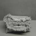 70 Inches / 90 Inches Gray Blanket With Stringy Aesthetic Trim 100% Polyester Wash Cold