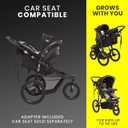 Jeep Hydro Sport Plus Jogger by Delta Children, Includes Car Seat Adapter, Black, Neoprene, Leather