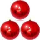 Hollowfly Christmas Ball Ornaments UV Resistant and Waterproof Shatterproof Ball Outdoor Shiny Christmas Tree Hanging Ornaments Decorations for Indoor Outdoor, Dark Red(8 Pcs,8 Inch)