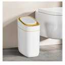 ELPHECO Slim Bathroom Trash Can with Lid, 2.5 Gallon Automatic Adsorption Garbage Can, Sensor Trash Bin, Slim Waterproof Garbage Can, Smart Waste Bin for Narrow Space, Bag SelfAbsorbing, Golden