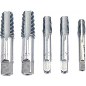 1/16",2PCS 1/8",2PCS 1/4" NPT Pipe Tap Set,5Pcs Carbon Steel Pipe Taps Cutting Tools Great for Various Mechanics DIY Thread Cutting and Cleaning
