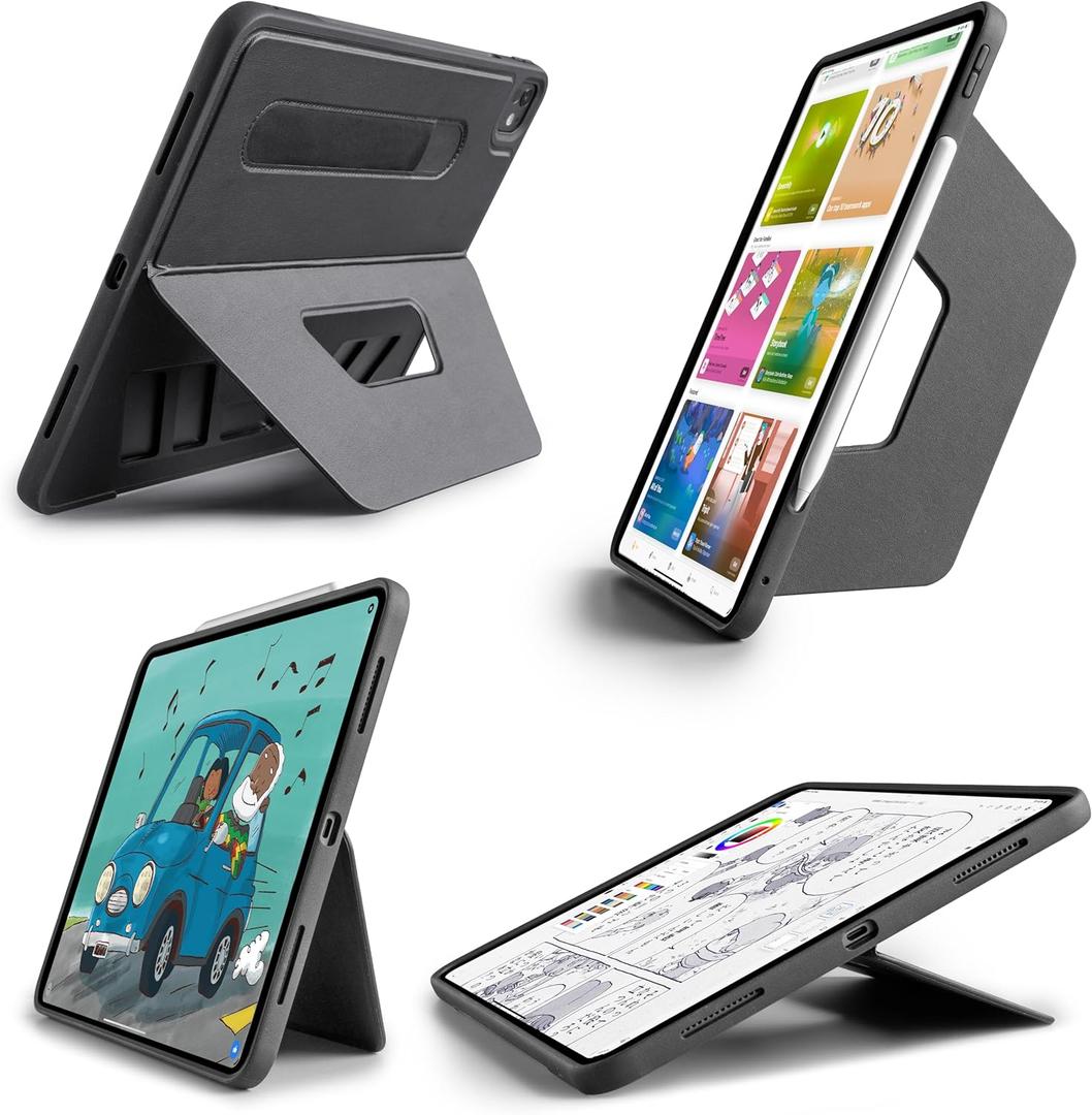 TineeOwl for iPad Pro 11-inch Case (M5/M4) 2025/2024, Adjustable Kickstand Magnetic Cover - Infinite Viewing Angles, Portrait/Landscape Stand, Apple Pencil Charging, Dove Series (Black)