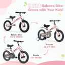 3-in-1 Montessori Balance Bike with Pedals,Tri-purpose of Kids Balance Bike/Toddler Tricycle/Bike，for 2 3 4 5 6 7 Years Old-14 inch balance bike with Pedal Conversion,Training Wheels,Brakes,Candy Pink 