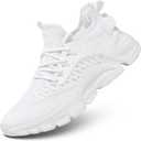 Womens Running Shoes Slip on Breathable Lightweight Fashion Sneakers Athletic Sports Walking Gym Work Shoes (, White)