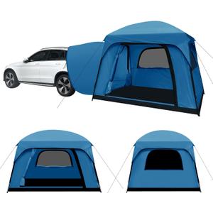 SUV Tent, Dual Mode (Party & Privacy), Heavy-Duty Oxford Fabric, Sturdy Metal Frame, Quick Connect Setup for SUV/Jeep/Truck with Cap, All-Season Waterproof Camping Shelter (Blue)