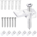 20 Set Mirror Hanging Kit, Clear Plastic Mirror Clips with Screw and Anchor for Wall, Glass Retainer Clips Kit for Fixing Windows Cabinet Door