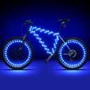 Woanger ,2 Pcs LED Bike Lights for Night Riding Bicycle Frame and Wheel Lights Battery Powered Bike Accessories Gifts for Adults Riding at Night