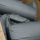 Wenqik 2 Pcs Outdoor Chaise Lounge Cushion with Pillow and Side Pocket Waterproof Lounge Chair Cushions with Pocket on Back 72 x 21 x 4 Inch Patio Pool Replacement Pad (Dark Gray)