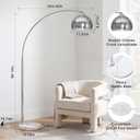 Arc Floor Lamp for Living Room, Modern Chrome Floor Lamp with Marble Base