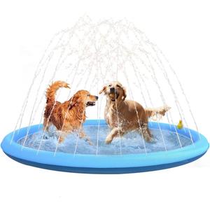Splash Sprinkler Pad for Dogs - 67" Thicken Pet Swimming Pool Bathtub, 2024 New Packaging Pet Summer Backyard Playset & Water Toys(67",Blue)