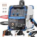 AZZUNO MIG Welder 110V/220V, 200A 8 in 1 Welder Machine Flux Core MIG/Gas MIG/MAG/Aluminum MIG/Spot MIG/Lift TIG/Stick Welding/Spool Gun Compatible, Multiprocess Welding Machine
