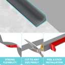 Shower Threshold Water Dam,Walk in Shower Water Guard, Shower Dam Water Barrier Bathroom Sink Splash for Dry And Wet Separation Caulk Seal Strip Edge Trim (98Inch, Gray)
