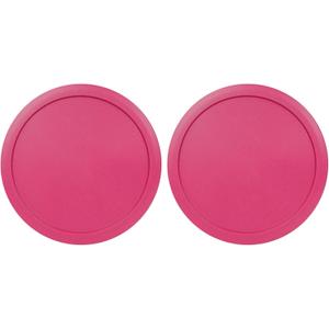 Replacement Lids fits Pyrex 2-Cup Glass Food Storage Container Bowls, 5-Inch Plastic Round Lids Covers for Pyrex 7200-PC, Airtight & Leakproof (2-Pack, Fuchsia)